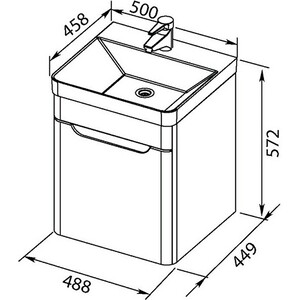 Тумба под раковину Aquanet София 50 белый (201745)
