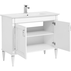 Тумба под раковину Aquanet Селена 105 белая/серебро (201650)