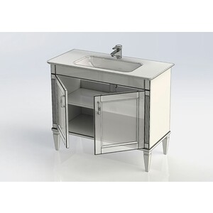 Тумба под раковину Aquanet Селена 105 белая/серебро (201650)