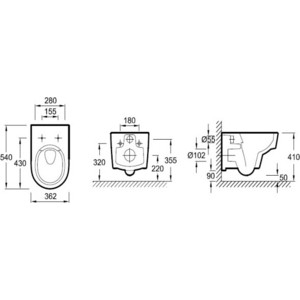 Комплект унитаза Jacob Delafon Odeon Rive Gauche с инсталляцией Grohe, кнопкой, сиденьем микролифт (EDR102-00, 38775001, E24889-00)