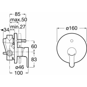 Смеситель для ванны Roca L20 хром (5A0A09C00)