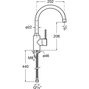 Смеситель для кухни Roca Targa хром (5A8460C0M)