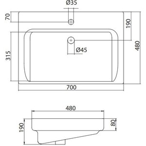 Раковина мебельная Santek Тигода 70 (1WH302083)