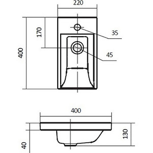 Раковина мебельная Santek Миранда 40х22 (1WH302500)