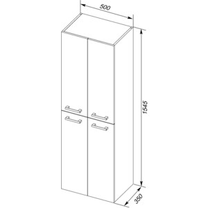 Шкаф Dreja 50 белый глянец (77.0301W)