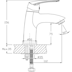 Смеситель для раковины Orange Alfi (M18-021cr)