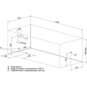 Акриловая ванна Aquanet Riviera 180x80 с каркасом и панелью (231080, 243518)