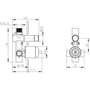 Механизм для ванны Bravat Gina (D9100CP-ENG)