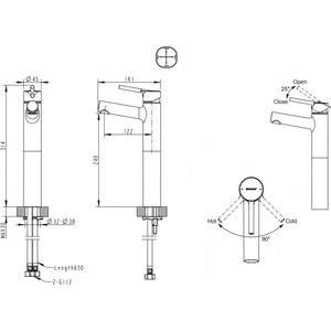 Смеситель для раковины Bravat Palace высокий (F1172217CP-A-RUS)