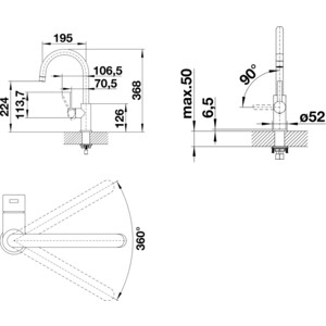 Смеситель для кухни Blanco Candor нержавеющая сталь (523120)