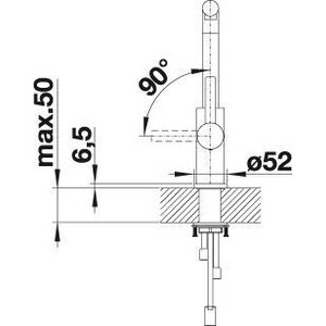Смеситель для кухни Blanco Lanora-S выдвижной излив, нержавеющая сталь (523123)