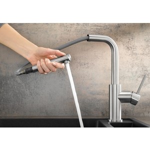 Смеситель для кухни Blanco Lanora-S выдвижной излив, нержавеющая сталь (523123)