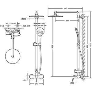 Душевая система Bravat Palace со смесителем, хром (F9172217CP-A-RUS)