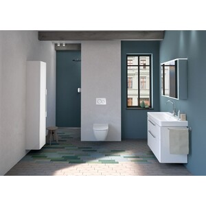 Унитаз подвесной безободковый Geberit Smyle Square Rimfree, с сиденьем микролифт (500.683.01.1)