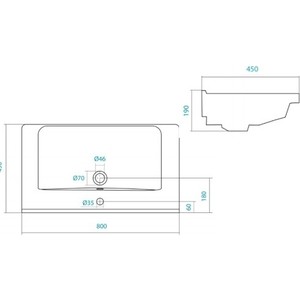 Раковина мебельная Акватон Santek Миранда 80 (1WH302251)