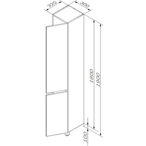Пенал Am.Pm Gem S 30 правый, светлый дуб (M91CSR0306OF)