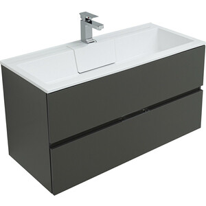 Тумба под раковину Aquanet Алвита 100 серый антрацит (240112)