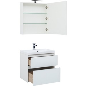 Тумба под раковину Aquanet Гласс 70 белая (206700)