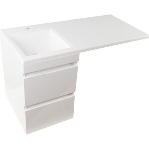 Тумба под раковину Style line Даллас Люкс 38 (100) подвесная, под стиральную машину, белая (СС-00000567)