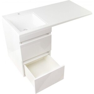 Тумба под раковину Style line Даллас Люкс 38 (100) подвесная, под стиральную машину, белая (СС-00000567)