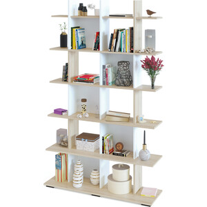 Стеллаж СОКОЛ СТ-6 дуб сонома/белый