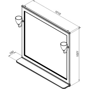 Зеркало Aquanet Валенса 105 без светильников, белое матовое (238830)