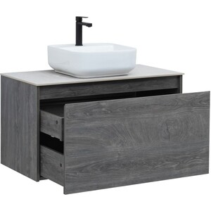Тумба под раковину Aquanet Nova Lite 90 один ящик, дуб рошелье/серая (242269)