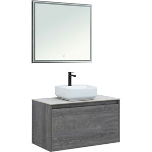 Тумба под раковину Aquanet Nova Lite 90 один ящик, дуб рошелье/серая (242269)