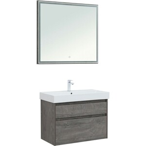 Тумба под раковину Aquanet Nova Lite 85 два ящика, дуб рошелье (249937)