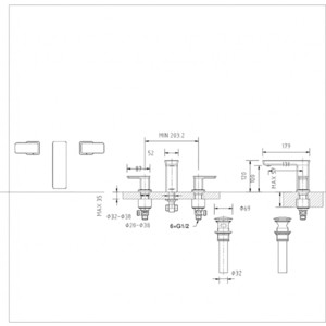 Смеситель для раковины Bravat Phillis на 3 отверстия (F256101C-ENG)