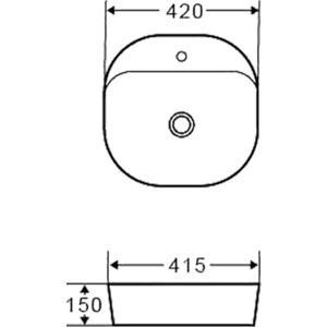 Раковина накладная Grossman GR-3028 42x41