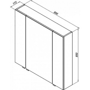 Зеркальный шкаф Aquanet Алвита 90 серый антрацит (240110)