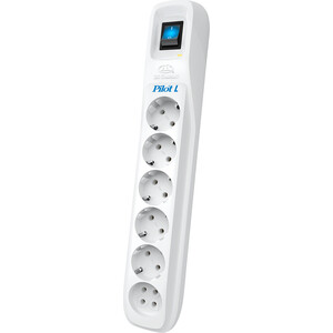 Сетевой фильтр Pilot GL 1.8м (6 розеток) белый