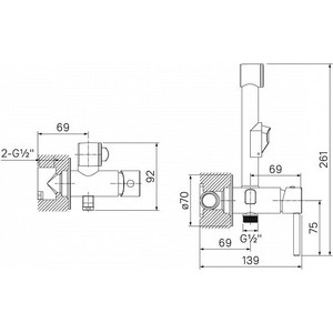 Гигиенический душ IDDIS Slide с гигиенической лейкой, черный (003BLR0i08)
