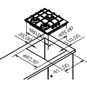 Газовая варочная панель Kuppersberg FQ 42 B