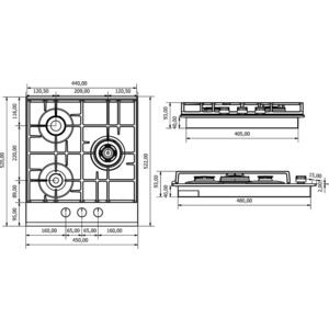 Газовая варочная панель Kuppersberg FQ 42 B