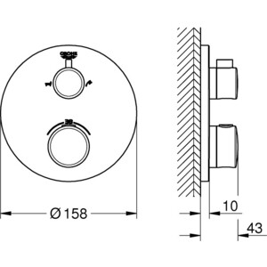 Термостат для ванны Grohe Grohtherm встраиваемый, для 35600000, хром (24077000)