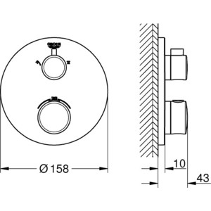 Термостат для ванны Grohe Grohtherm SmartControl встраиваемый, для 35600000, хром (24076000)