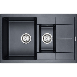 Кухонная мойка Paulmark Feste черный-металлик (PM237850-BLM)