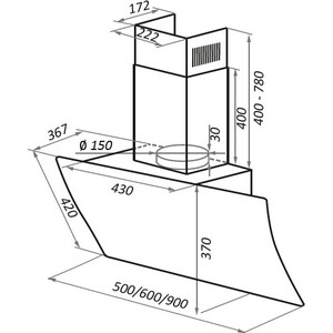 Вытяжка MAUNFELD Sky Star Chef 90 белый