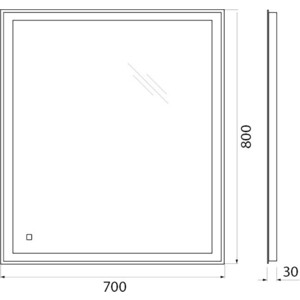 Зеркало BelBagno Spc-Grt 70х80 с подсветкой, сенсор (SPC-GRT-700-800-LED-TCH)