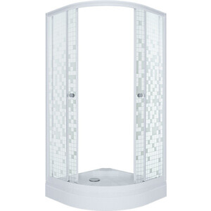 Душевой уголок Triton Стандарт А 100x100 профиль белый, стекла Аква мозайка (Щ0000025927)