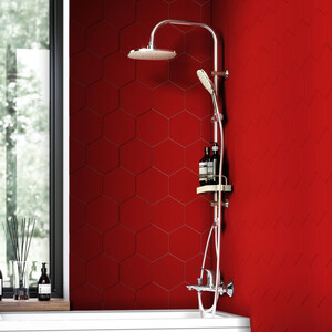 Душевой гарнитур Dorff Prime с верхним душем, хром/белый (D0740000)