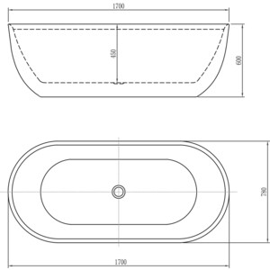 Акриловая ванна Aquanet Delight 170х78 (208600)