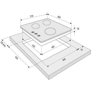Газовая варочная панель Krona FIERO 45 BL
