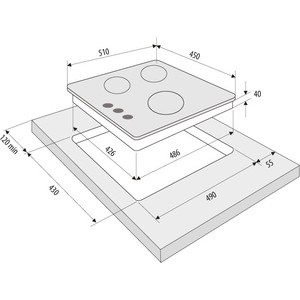 Газовая варочная панель Krona TORDO 45 IX