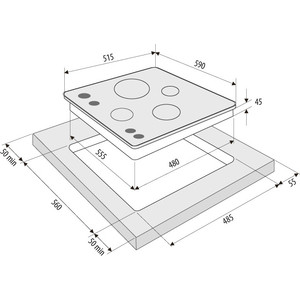 Газовая варочная панель Krona PARTITA 60 IX
