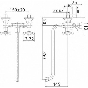 Смеситель для ванны Milardo Duplex универсальный с душем, хром (DUPSB02M10)