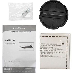 Вытяжка встраиваемая Krona Kamilla 600 GLASS BLACK (2 мотора)