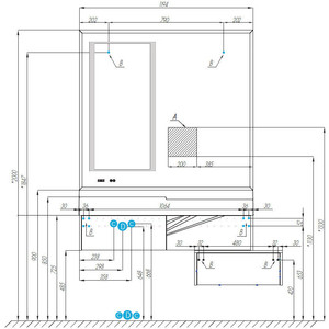 Зеркало Акватон Сакура 120 с подсветкой (1A220002SKW80)